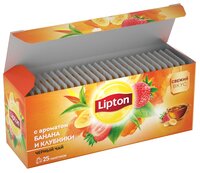 Чай черный Lipton с ароматом банана и клубники в пакетиках, 25 шт.