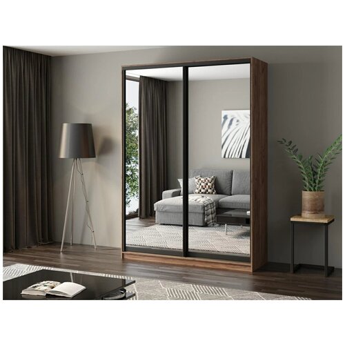 Шкаф-купе Матэрна лофт крафт табак зеркальный 150х58х240 см