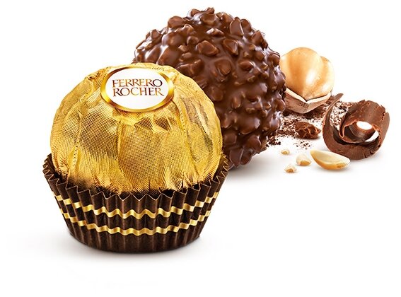 Конфеты хрустящие Ferrero Rocher из молочного шоколада, покрытые измельченными орешками, с начинкой из крема и лесного ореха, 125г - фотография № 5