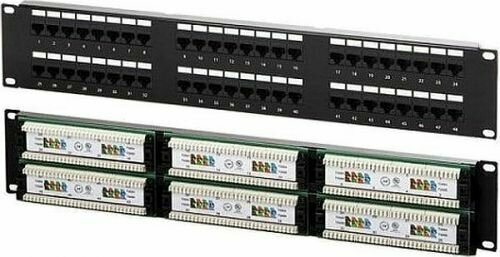 Патч-панель Newmax NM-PPU48C 19", 2U, Cat 5e, 48 портов RJ45 (8p8c), неэкранированная, 110 IDC