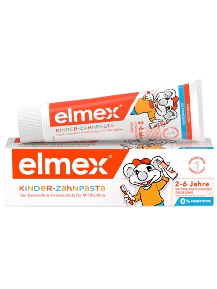Зубная паста Elmex, для детей 2-6 лет, безопасная, 50мл — фото 1