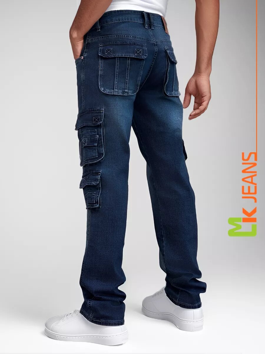 Джинсы MkJeans Карго, размер 34, темно-синий