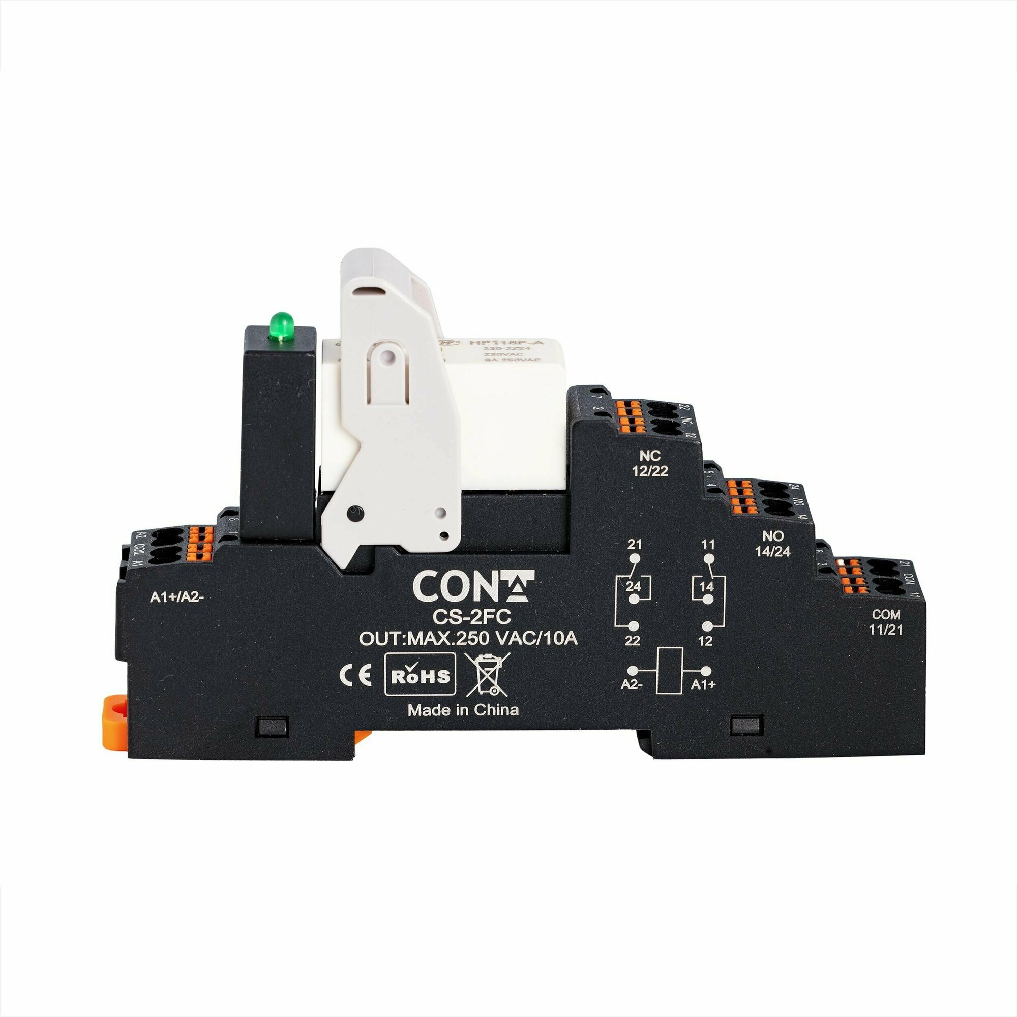 Релейный модуль CR-230-2FC, 8А, двухконтактное, Push-in