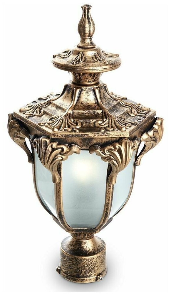 Светильник садово-парковый Feron PL4045 шестигранный на столб 60W 230V E27 черное золото 11425