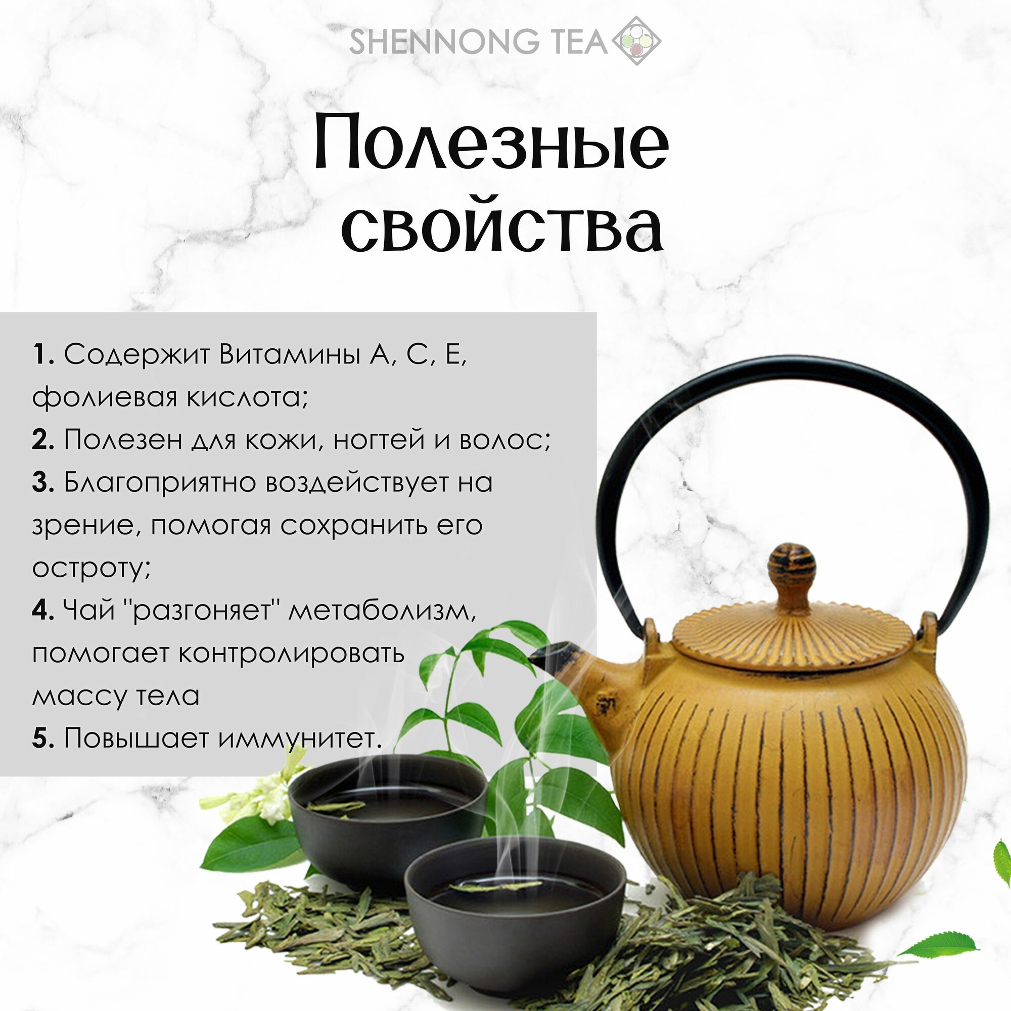Настоящий Зеленый Чай "Мохито" 500 г Рассыпной Листовой(Сенча, Цедра Лимона, Мята, Лемонграсс, Василек) от Shennong Tea — фото 1