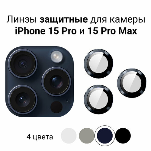 Линзы (стекла) для защиты камеры Remax iPhone 15 Pro/15 Pro Max Синие синий