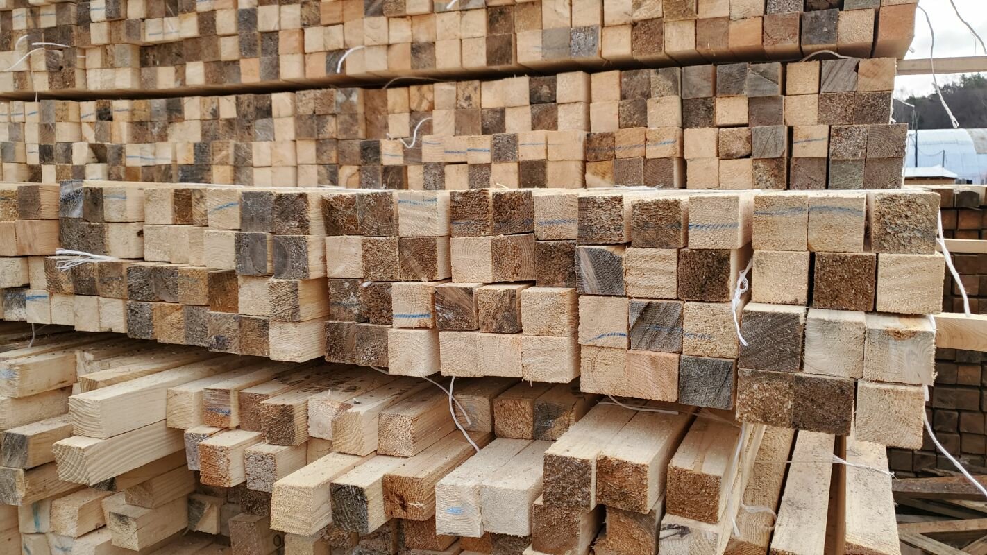 Деревянные Бруски Брусок обрезной нестроганный 50х50х3000 (Сосна) естественной влажности, 6 шт в комплекте