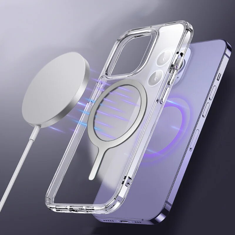 5/1 шт. кольцо-наклейка для беспроводной зарядки Magsafe для IPhone 14 13 12 Pro Max, магнитное беспроводное зарядное устройство для мобильного телефона, металлическая пластина, Silver-A 5pcs — фото 1