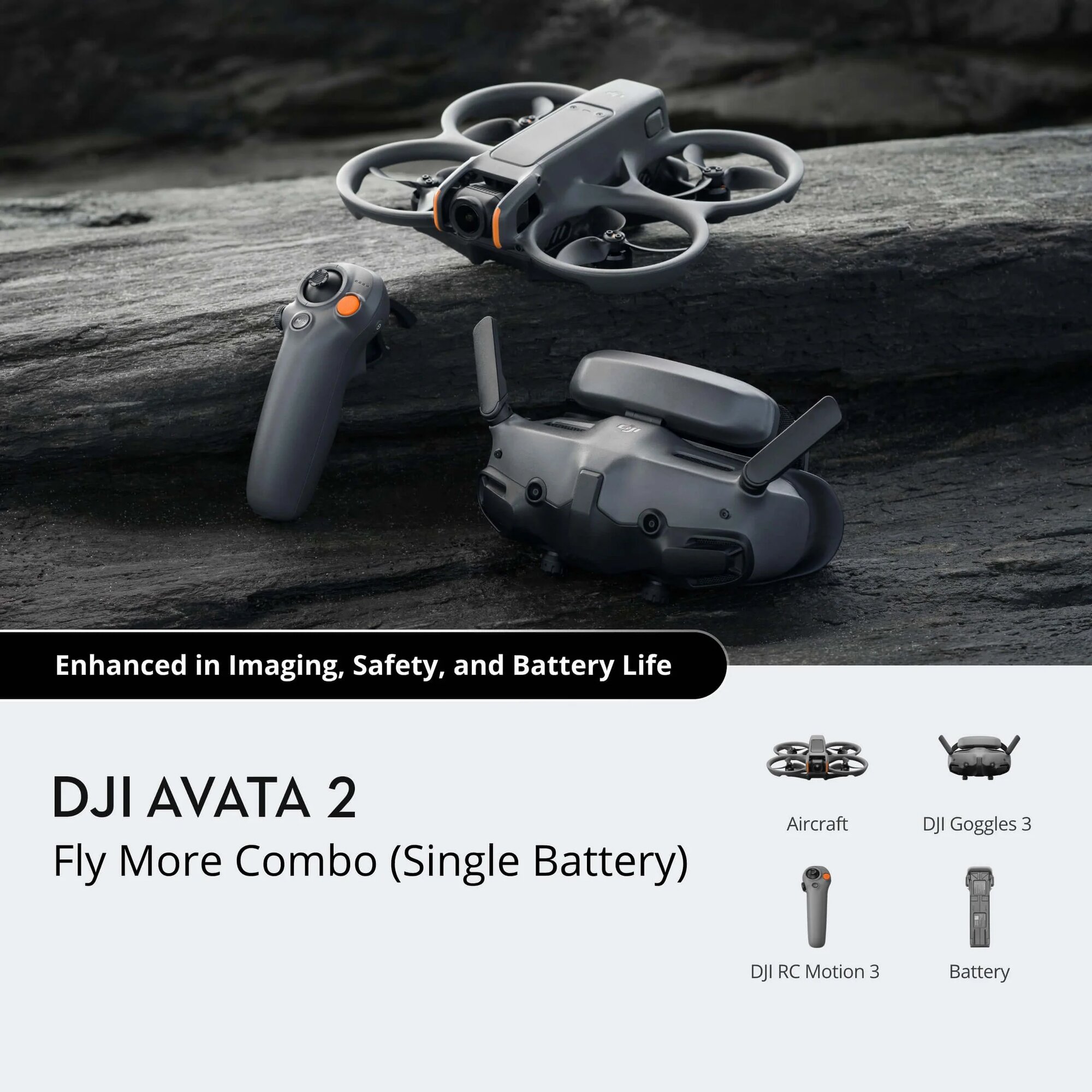 Квадрокоптер DJI Avata 2 Fly More Combo с одним аккумулятором, камера , черный