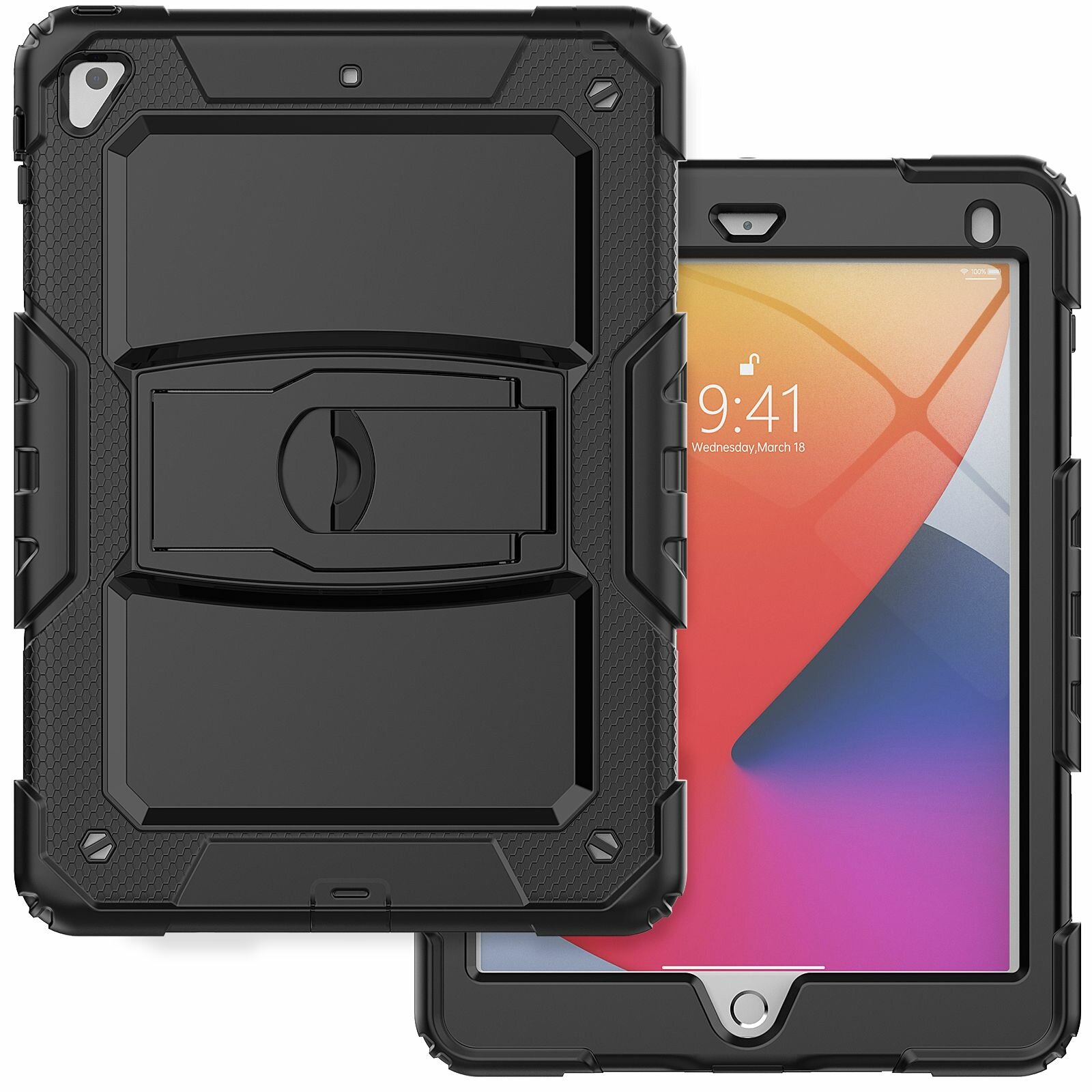 Противоударный чехол для iPad 9.7 2017/2018, METROBAS Protective Case, черный