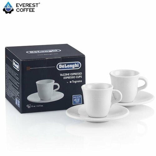 фото Набор чашек с блюдцами delonghi dlsc308 espresso 70мл