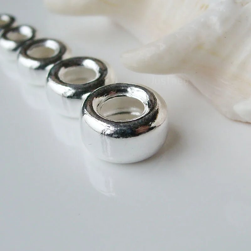 Серебряные бусины-распорки Рондель Justneo 925, 4mm