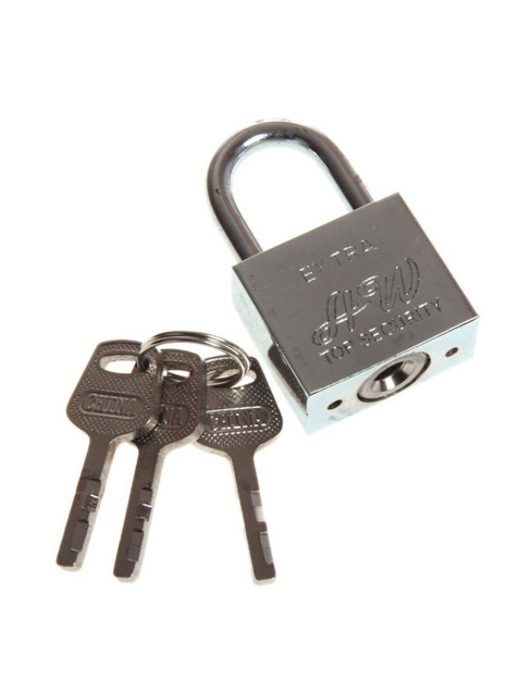 Навесной замок EXTRA, нержавеющая сталь, с ключами, 50х6 мм, 6шт