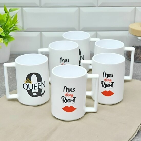 Набор кружек Luminarc QUEEN&MRS RIGHT V0367 6шт 380 мл.