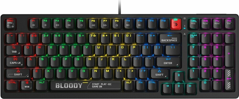 Клавиатура A4Tech Bloody S98 механическая черный USB for gamer LED