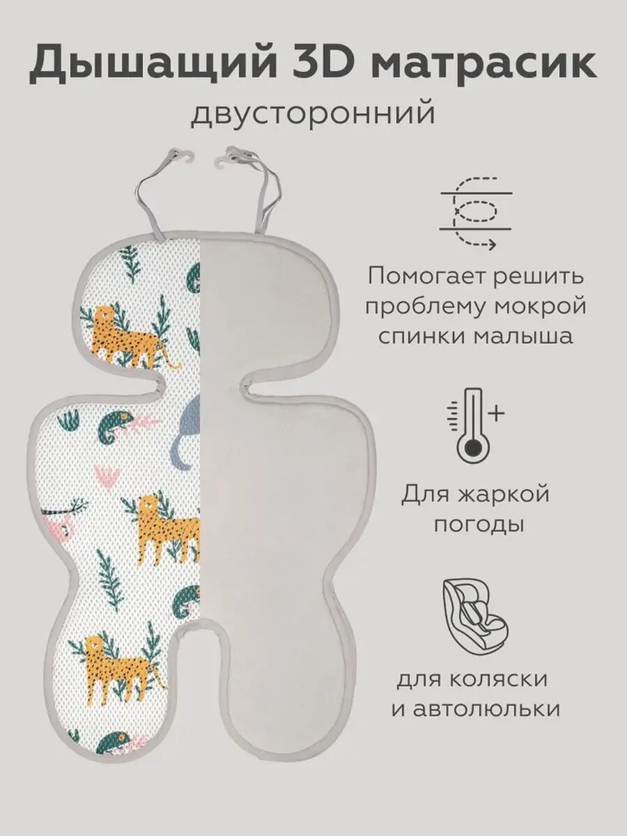 Дышащий матрасик вкладыш в коляску