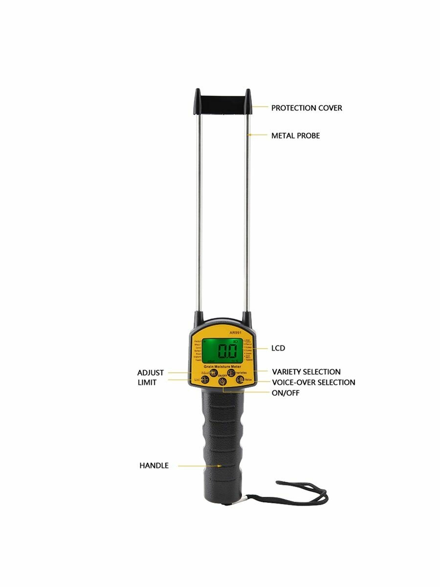 Изображение Цифровой измеритель влажности зерна SMART Sensor AR991, ЖК-дисплей для измерения влажности пшеницы, кукурузы, риса, арахиса, сои, высокая точность, простота в использовании