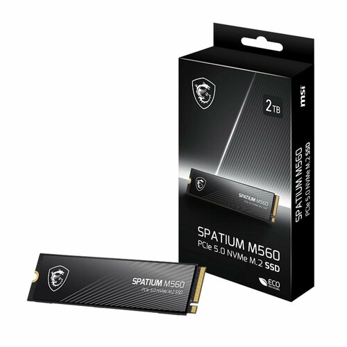 фото Твердотельный накопитель ssd msi m.2 2280 2tb spatium m560 client ssd s78-440q940-p83, pcie gen4x4 with nvme, 3d tlc, r/ w 4900/ 4400