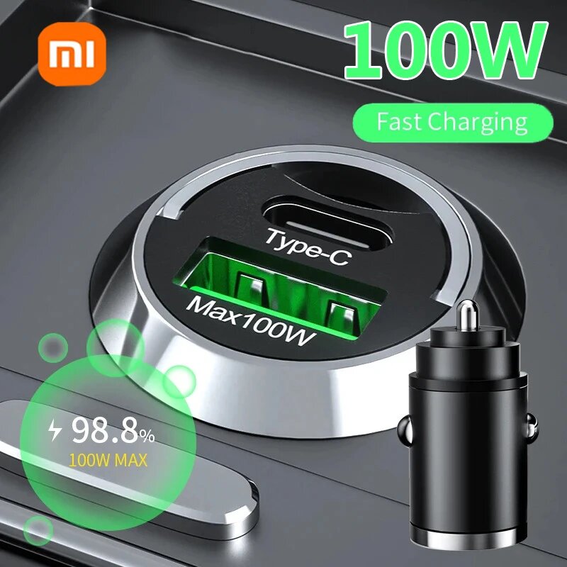 Картинки Автомобильное зарядное устройство для быстрой зарядки 100 Вт PD Портативное USB для iPhone QC3.0 USB Type C Автомобильное зарядное устройство для телефона Адаптер для Xiaomi Samsung Huawei C