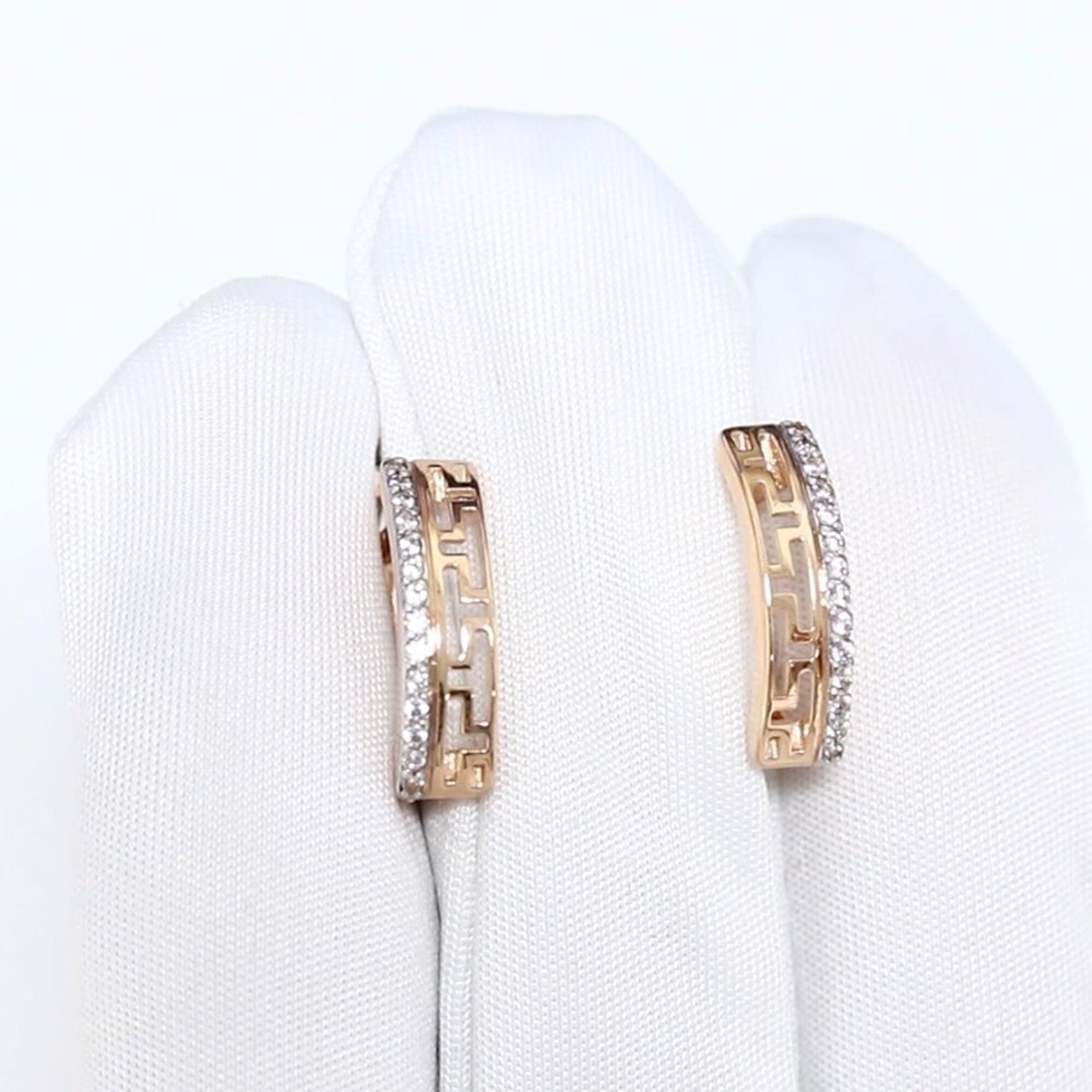 Серьги Diamant online, красное золото, 585 проба, фианит