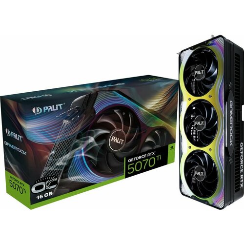 Видеокарта Palit RTX5070Ti GAMEROCK OC 16ГБ RET ne7507th19t2-gb2030g 124740₽
