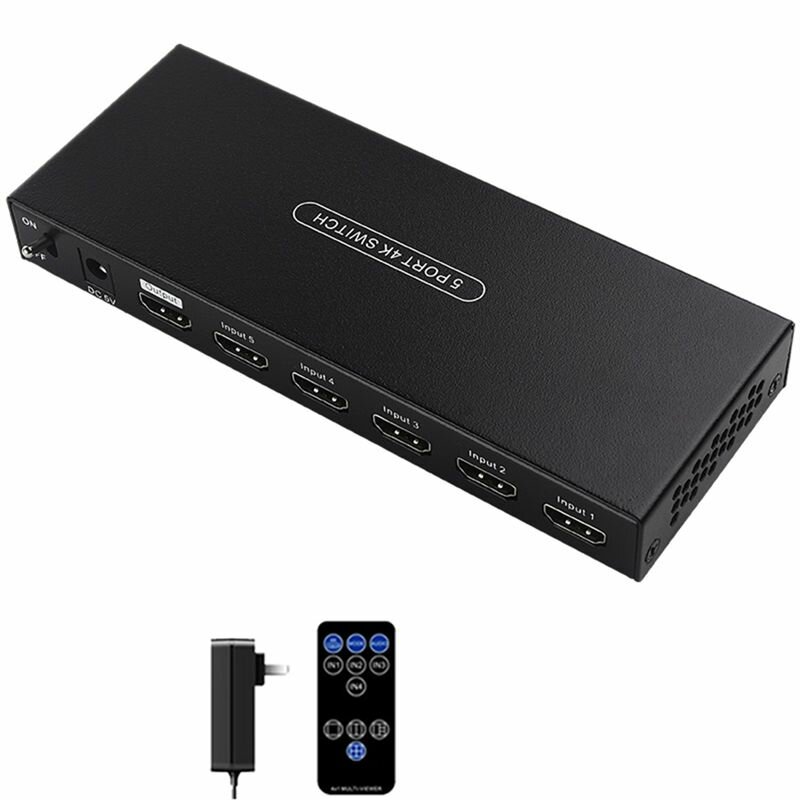 4K60Hz - Совместимый 2.0 Switcher 7.1 Аудио Экран 5 в 1 Выход 1080P Поддержка 3D Визуальные Эффекты Вилка США