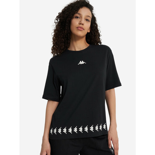 фото Футболка kappa authentic women's short sleeve t-shirts, 1 шт., размер 42-44, черный