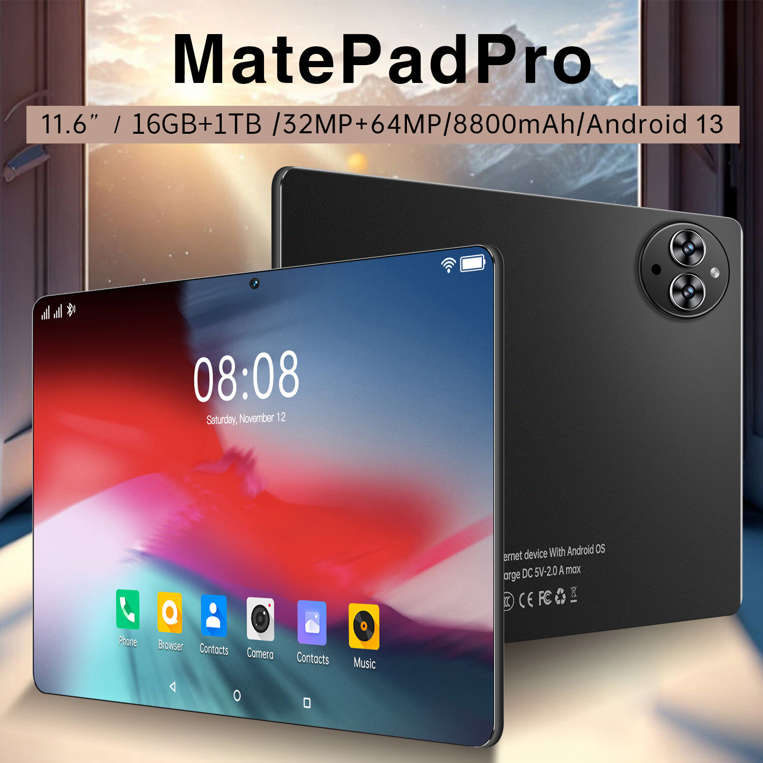 Игровой планшет MatePad Pro с клавиатурой для рисования 11.6 дюйма, планшет с сим, 16GB+1024GB, Android 13, 5G — фото 1