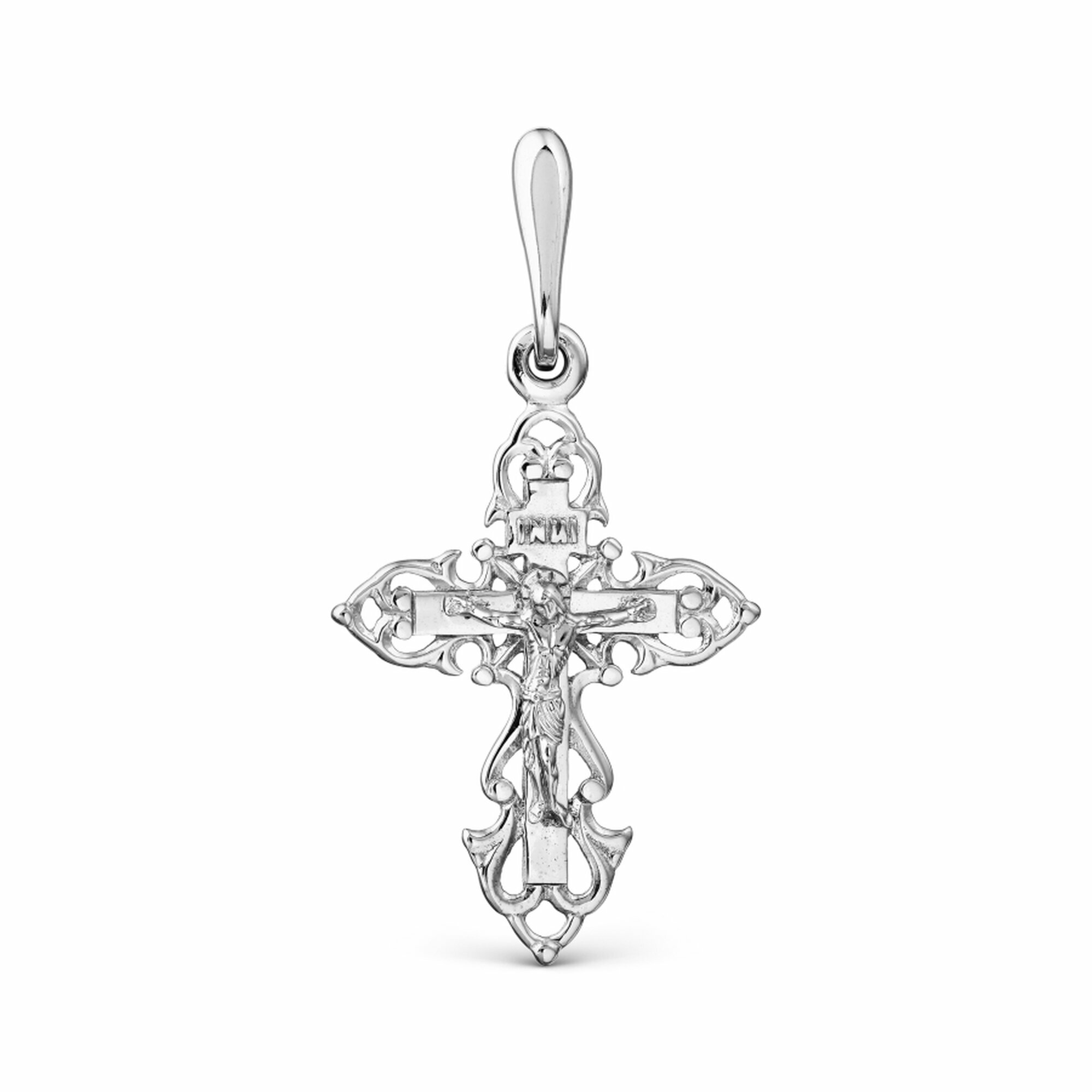 Крестик Diamant online, белое золото, 585 проба