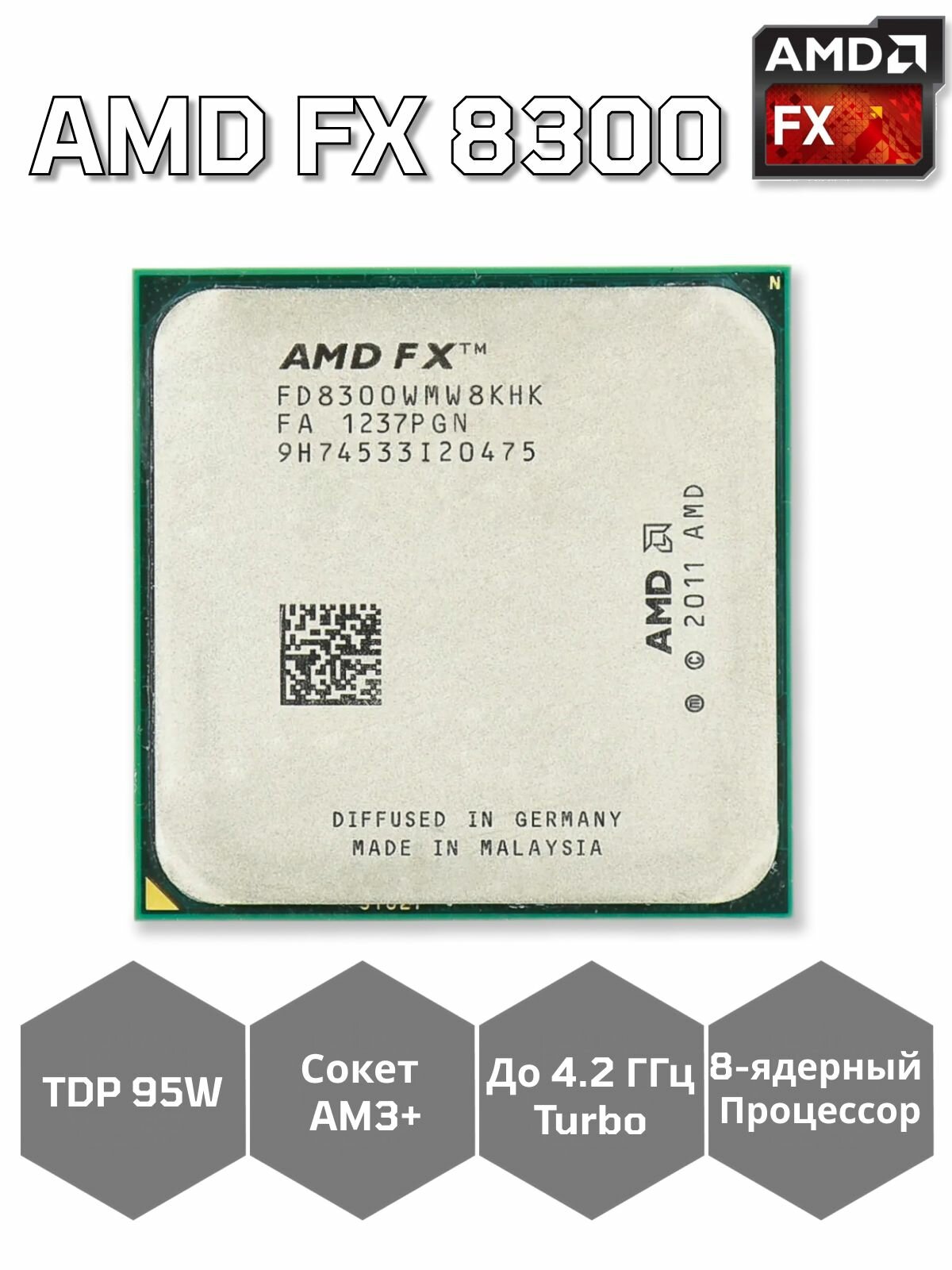 Процессор AMD FX-8300 (8 Ядер, AM3+, 95 Вт) OEM