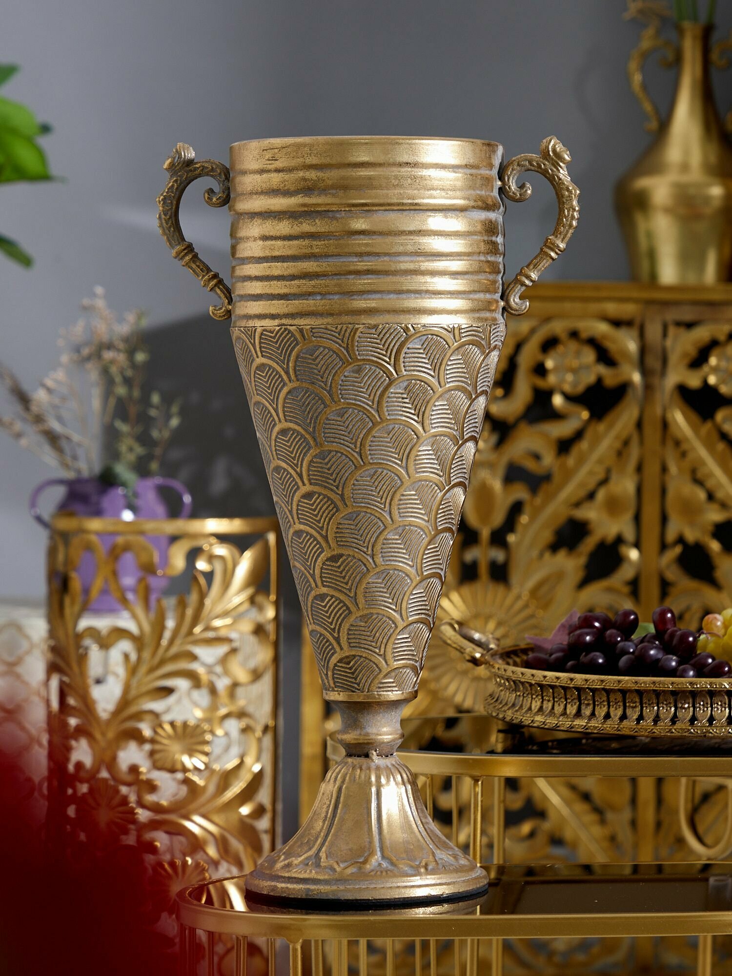 57-434 Ваза интерьерная Мадагаскар 30х20х53см, Железо, Glasar