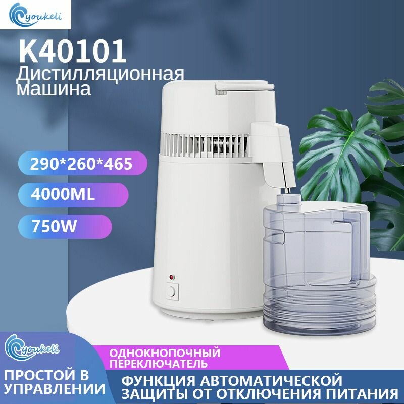 Дистиллятор чистой воды, 4L Стоматологическая дистиллированная вода, электрическая очиститель из нержавеющей стали