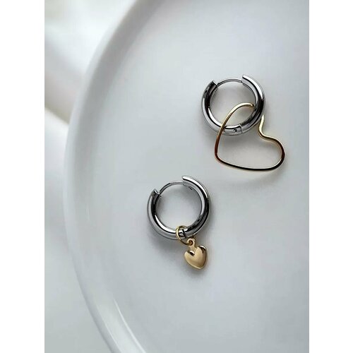 фото Серьги-трансформеры, размер 20 мм, золотой/серебряный larmi jewelry