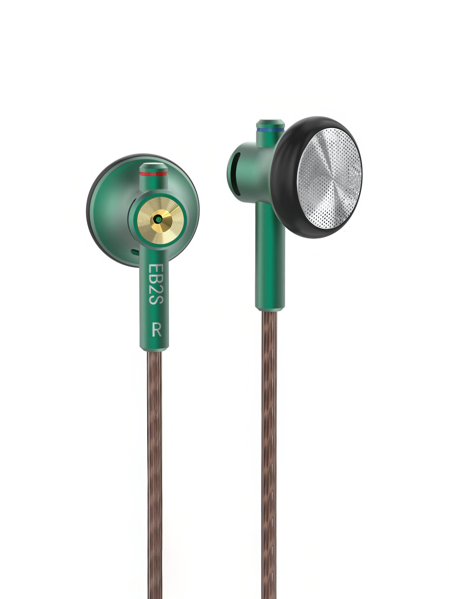 Проводные наушники вкладыши NiceHCK EB2S, mini jack 3.5 mm, 1DD, 15.4 mm, зеленый