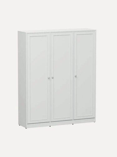 Изображение товара Распашной шкаф для одежды и хранения вещей Люсиль с полками, 147х40.1х180.6 см, Белый арктик