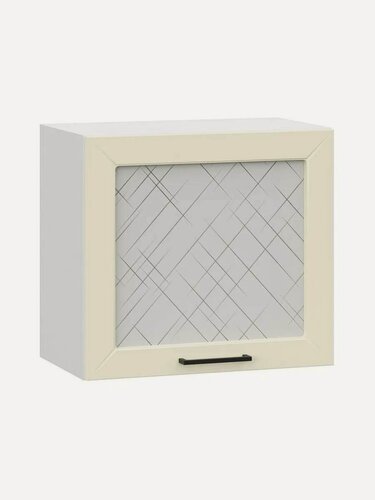 Изображение товара Кухонный модуль навесной, шкаф Сектор с полками, 50х29.6х45.6 см, Белый / Магнолия со стеклом