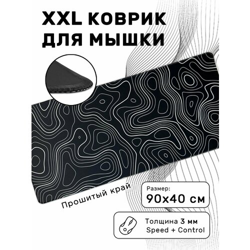 Большой игровой коврик в японском стиле для мышки и клавиатуры 90х40 см, скандинавский викинг в шлеме