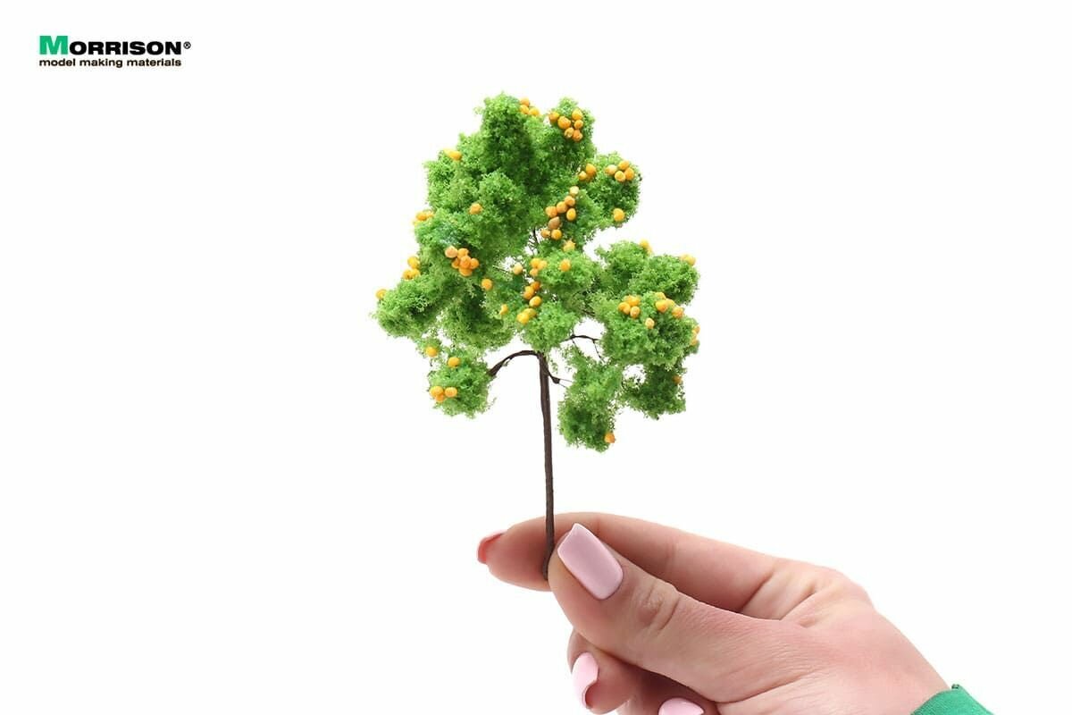 Фруктовое дерево для макета с желтыми плодами. Высота 10 см.