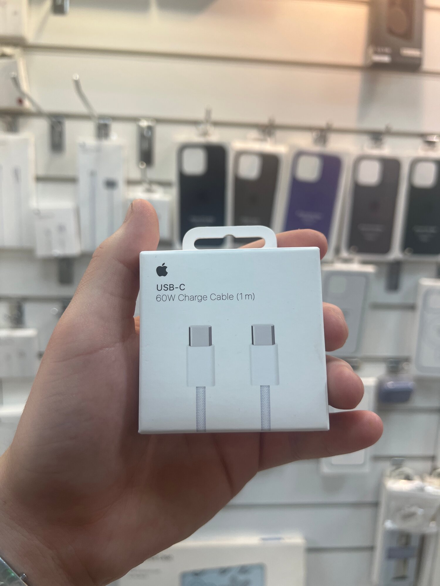 Оригинальный кабель Apple USB-C 60W, быстрая зарядка, на 1 метр