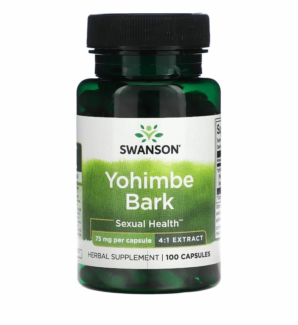Yohimbe Bark, Swanson; Кора Йохимб, 100 капсул