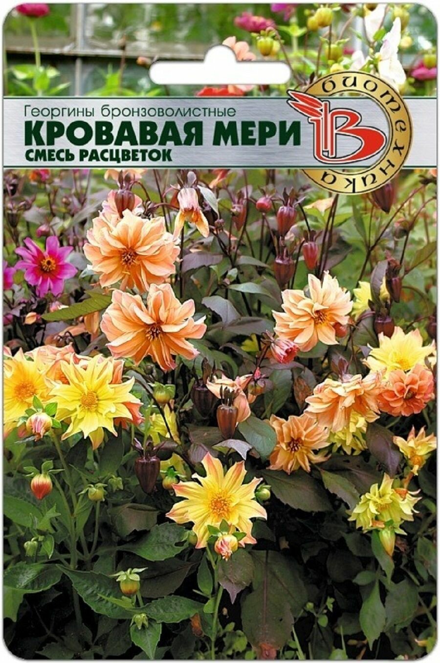 Георгины бронзоволистные Кровавая Мери (смесь) / 20 семян Биотехника