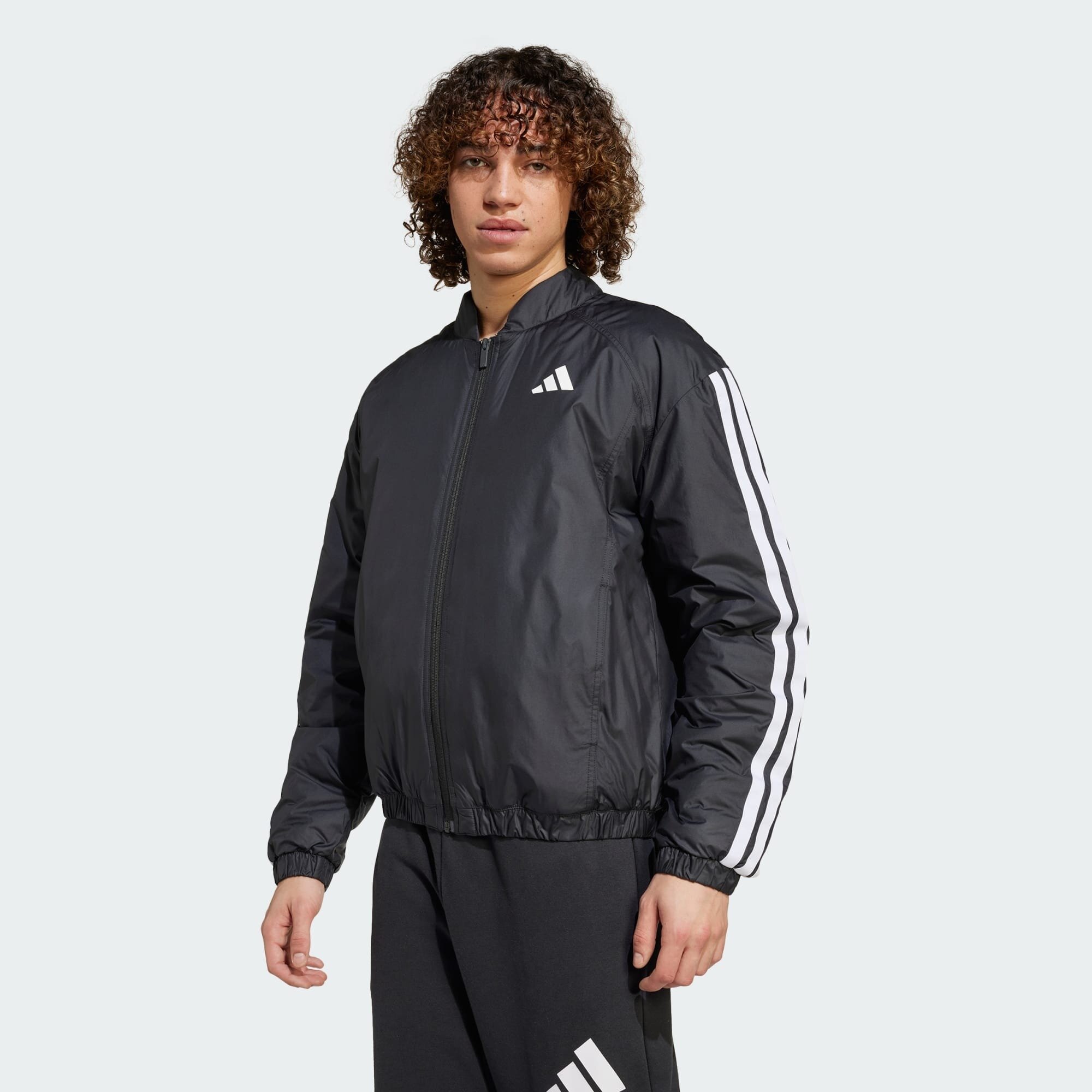Бомбер adidas Essentials 3-Stripes Insulated Bomber Jacket, размер M, черный