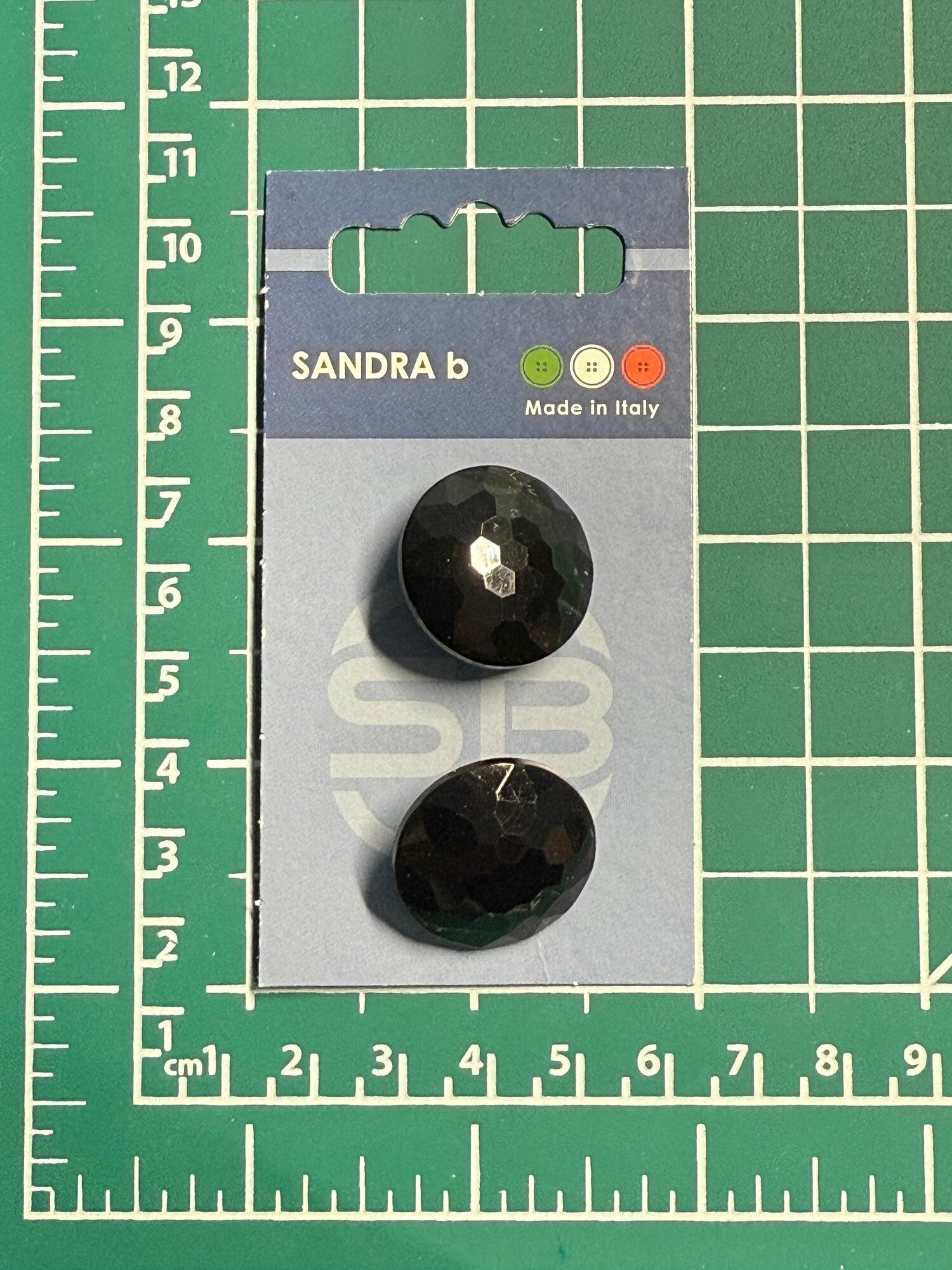 Пуговицы SANDRA b чёрные на ножке, 23 мм, 2 шт