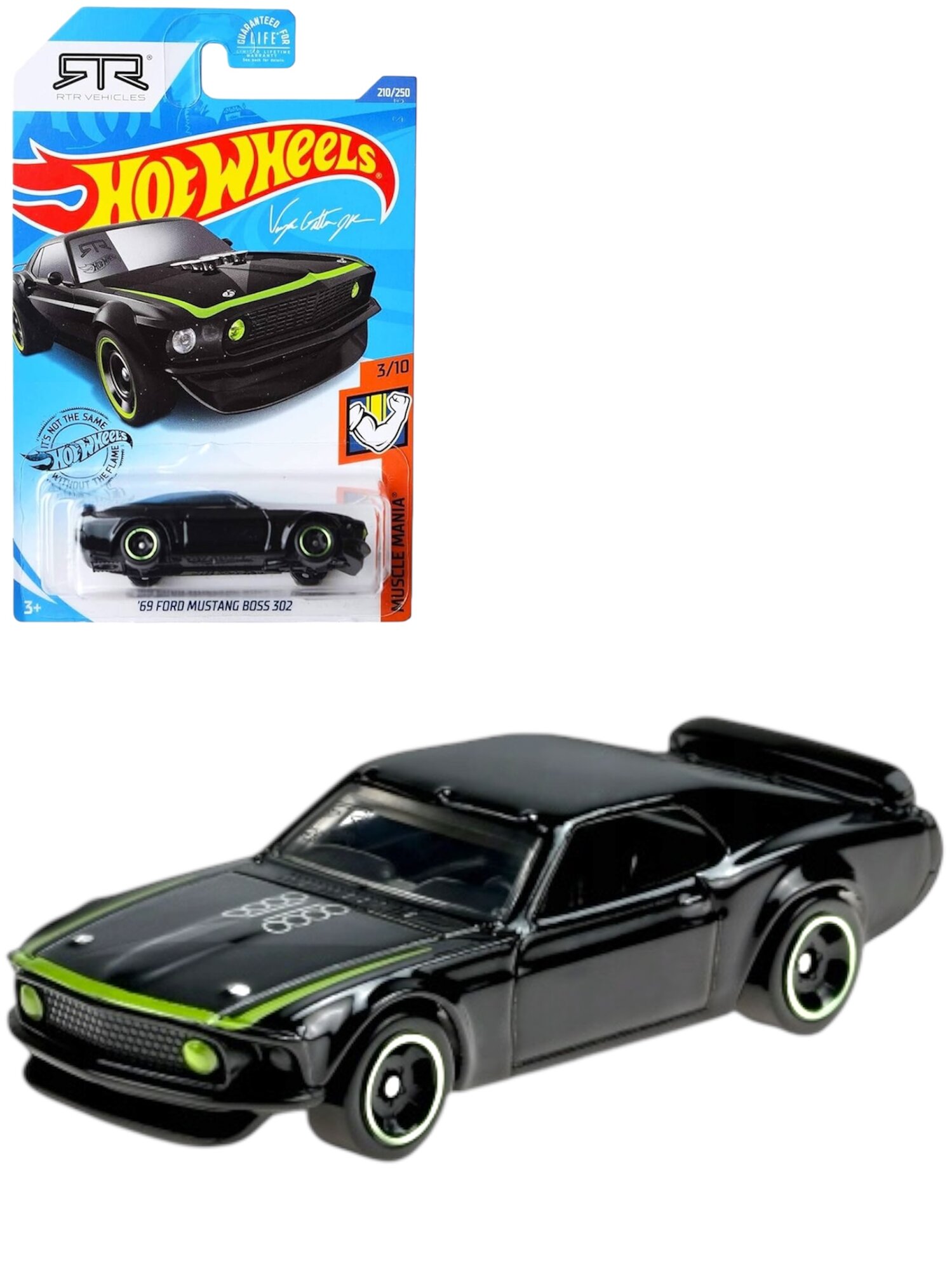 Машинка Hot Wheels FORD Mustang Boss 302, коллекционная, метал/пластик, 1/64 длина 7 см