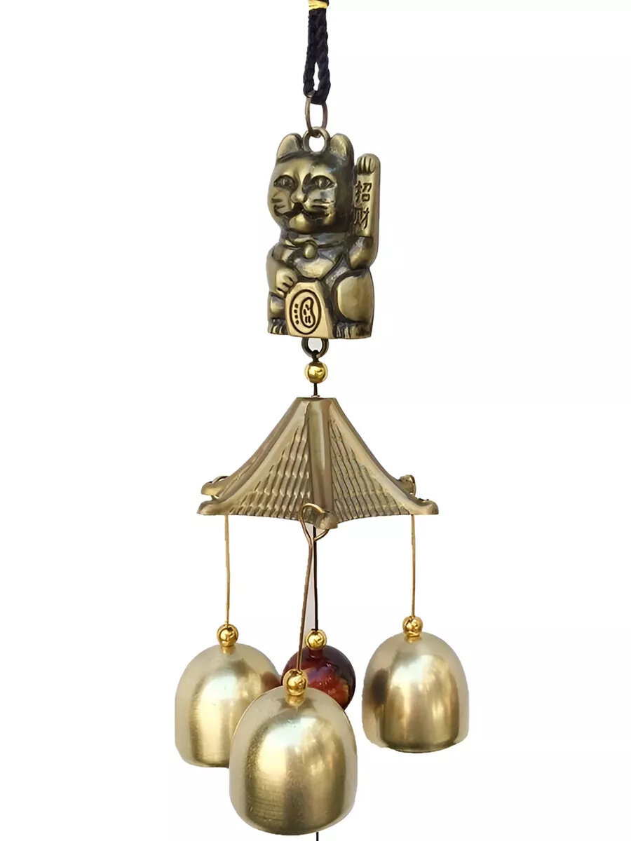 Колокольчик на дверь магазина металлический Кот винтажный подвесной — фото 1