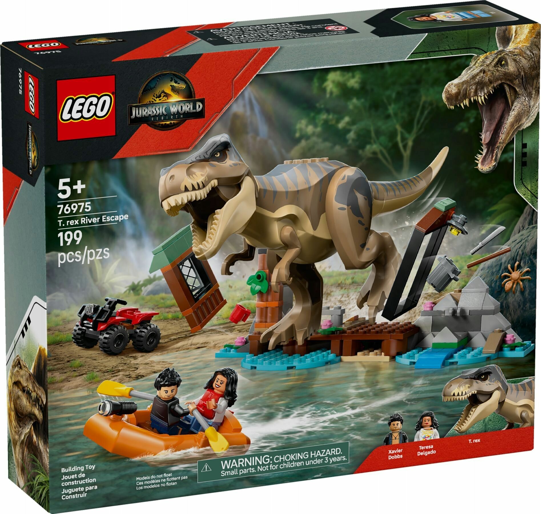 Конструктор LEGO Jurassic World - Побег по реке от Ти-Рекса - Лего Мир Юрского периода 76975