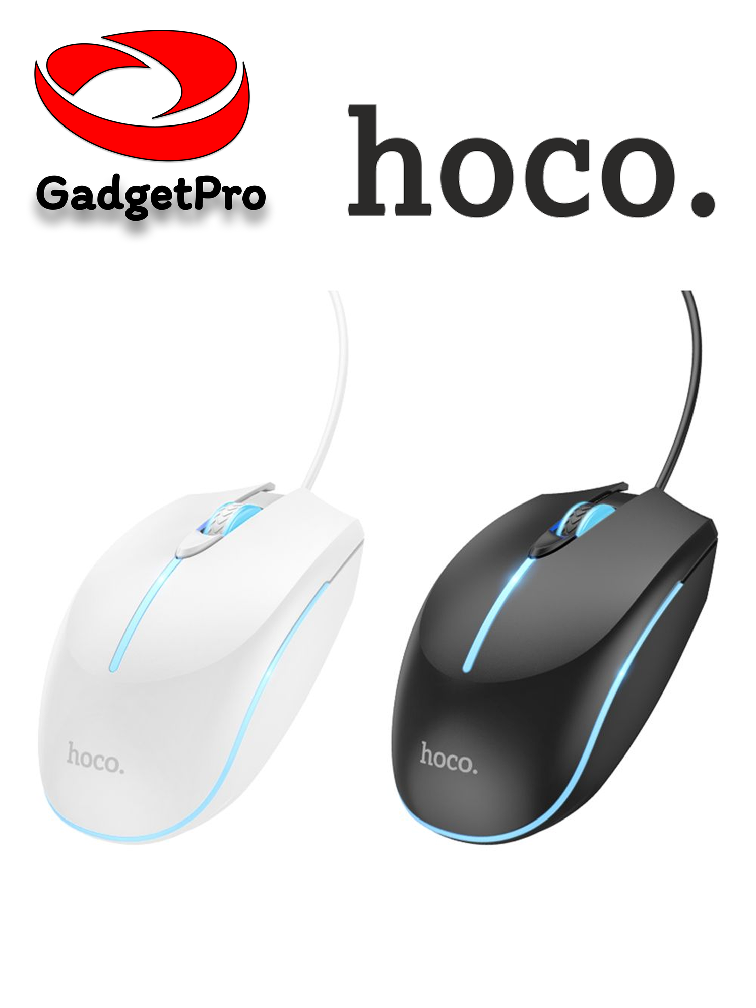 Игровая проводная мышь Hoco GM37, оптическая, 3200 DPI, RGB-подсветка, USB, эргономичная, 6 кнопок — фото 1
