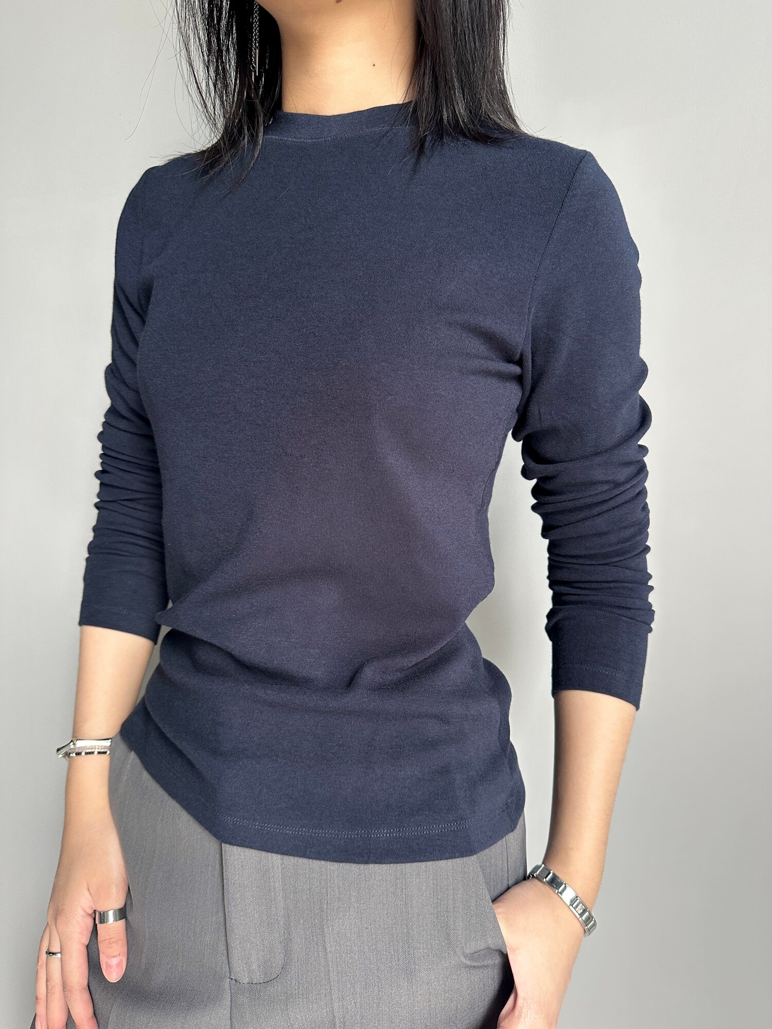 Лонгслив INK Бордовый, черный, синий, серый, белый, размер Std, , темно-синий — фото 1