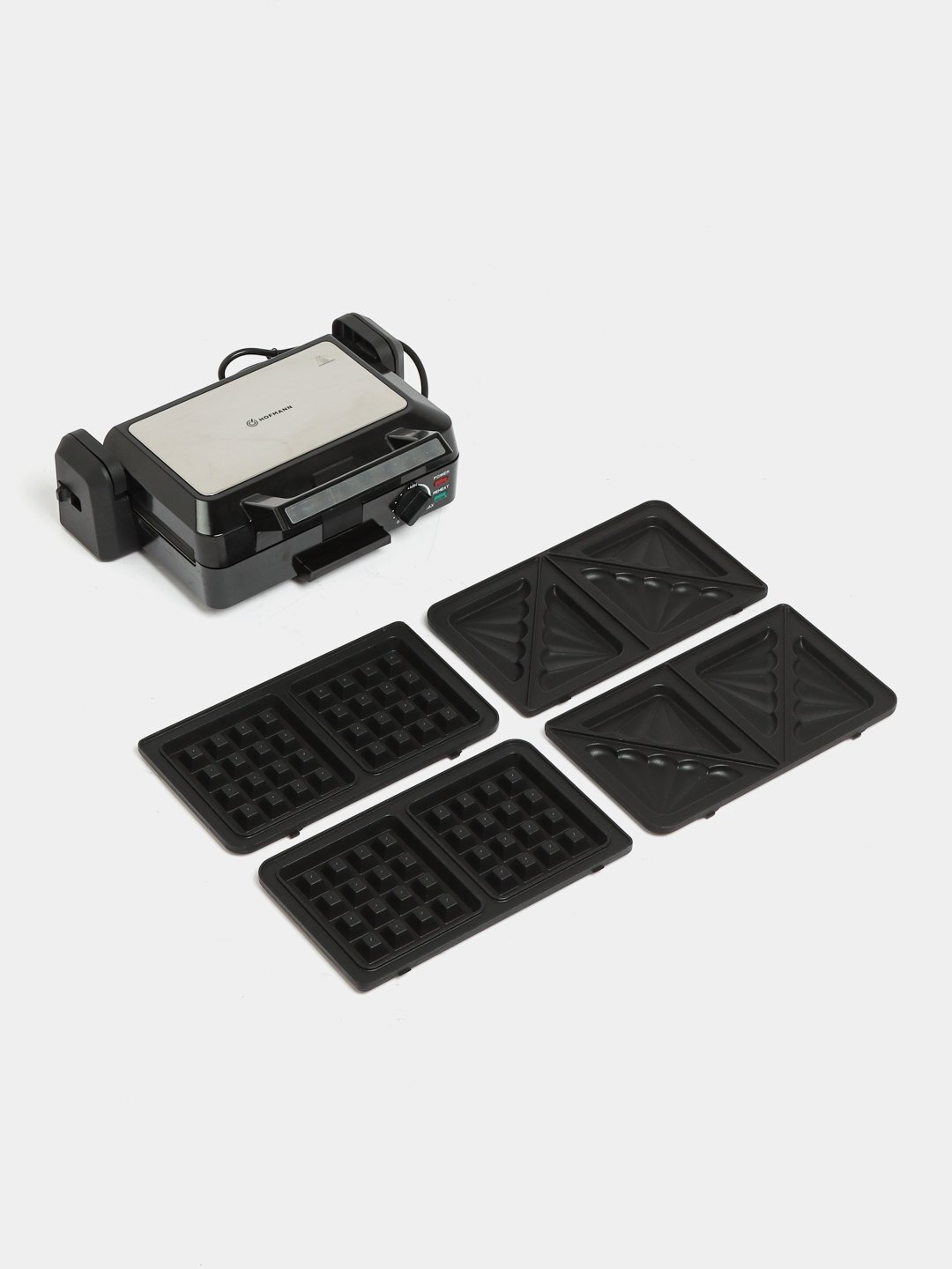 Электрогриль-вафельница-сэндвичница Hofmann BSWM01SS-3/HF, мощность 1500Вт