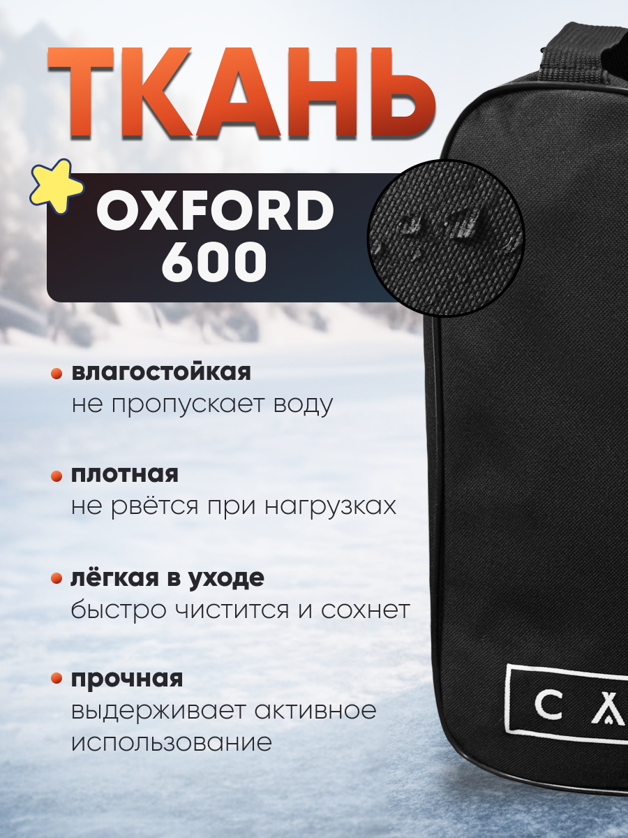 Сумка для коньков и роликов Castra, влагонепроницаемая, 25л, черная — фото 1